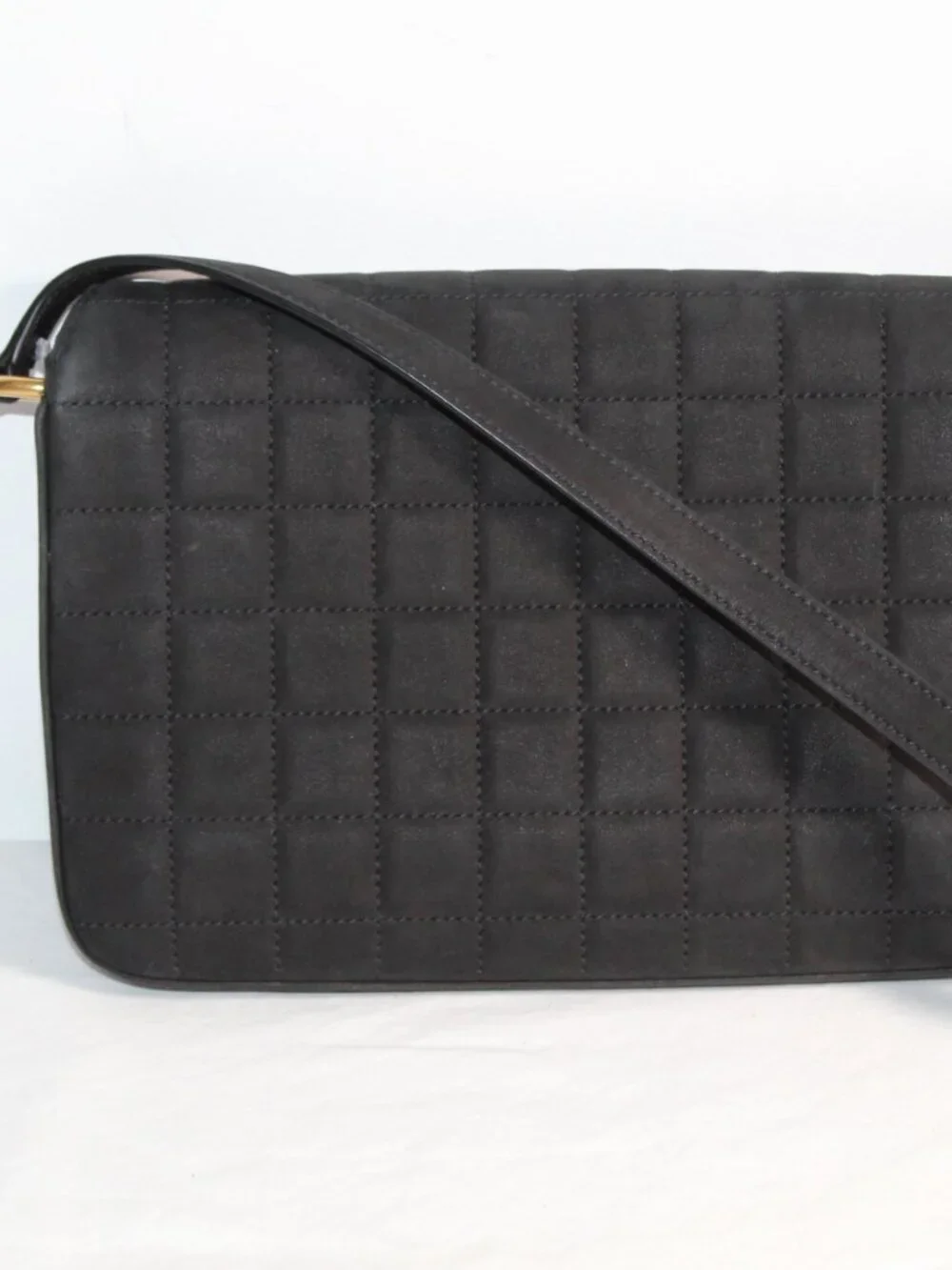 NEW Saint Laurent YSL Black Le Maillon Satchel Shoulder Bag Suede Leather